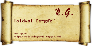 Moldvai Gergő névjegykártya